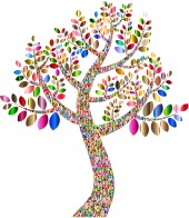 Low Poly Chromatic High Detail Simple Prismatic Tree