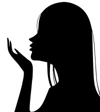 Girl Blowing Into Palm Silhouette