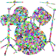 Prismatic Tiled Drums Set Silhouette