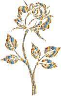Chromatic Gold Rose Silhouette No Background