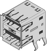 USB Type A dual receptacle