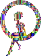 Chromatic Checkered Fairy Sitting In A Circle Silhouette