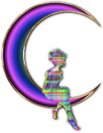 Chromatic Fairy Sitting On Crescent Moon Enhanced No Background Plus Drop Shadow