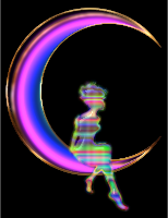 Chromatic Fairy Sitting On Crescent Moon Enhanced 2