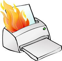 Printer on fire
