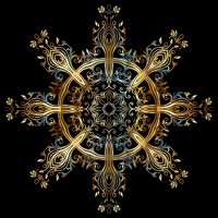 Chromatic Gold Flourish Ornament 4