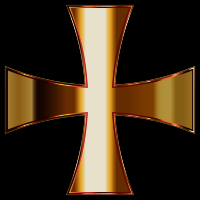 Gold Maltese Cross Enhanced Contrast