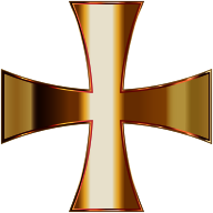 Gold Maltese Cross Enhanced Contrast No Background