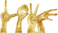 Gold Love Hands Silhouette