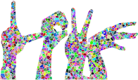Prismatic Tiled Love Hands Silhouette