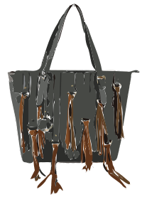 Black Bag Brown Tassles