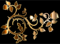 Gold Roses And Vines Silhouette Enhanced