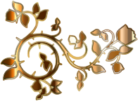 Gold Roses And Vines Silhouette Enhanced No Background