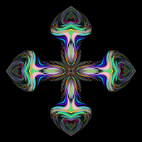 Prismatic Hearts Cross