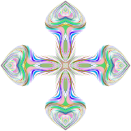 Prismatic Hearts Cross No Background