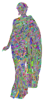Prismatic Woman In Saree