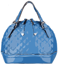 Blue Patterned Leather Handbag without logo