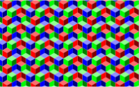 Seamless RGB Isometric Cubes Pattern 2