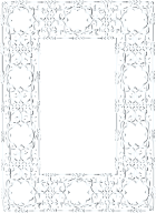 Silver Ornate Geometric Frame No Background