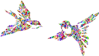 Vivid Polychromatic Stylized Birds Silhouette