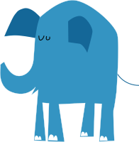 blue elephant without text