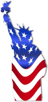 Statue Of Liberty Flag With Drop Shadow