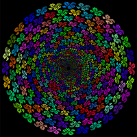 Prismatic Floral Motif Silhouette Vortex