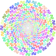 Prismatic Floral Motif Silhouette Vortex No Background