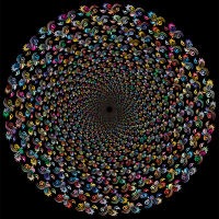 Prismatic Floral Motif Silhouette Vortex 2