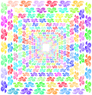 Prismatic Floral Flourish Motif Corridor No Background