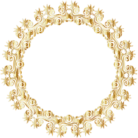 Gold Floral Flourish Motif Frame No Background