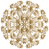Gold Floral Flourish Motif Design No Background