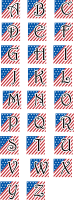 Patriotic Alphabet using Harrington Font