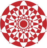 Abstract flower checkered