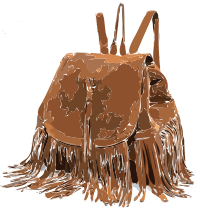 Brown Leather Tassled Bag 