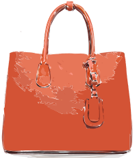 Orange Flat Leather Bag