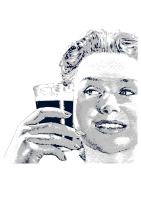 Happy woman drinking 01