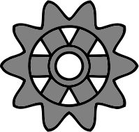 10-tooth gear with rectangular spokes