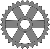 30-tooth gear with rectangular spokes