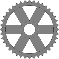 40-tooth gear with rectangular spokes