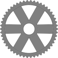 50-tooth gear with rectangular spokes