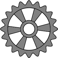 20-tooth gear with radial spokes