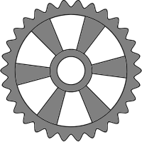 30-tooth gear with radial spokes