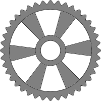 40-tooth gear with radial spokes