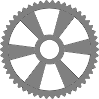 50-tooth gear with radial spokes