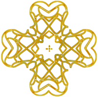 golden rounded cross outline