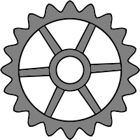20-tooth gear with trapezium holes