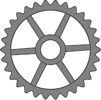 30-tooth gear with trapezium holes