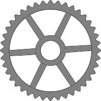 40-tooth gear with trapezium holes