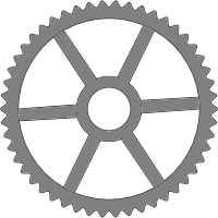 50-tooth gear with trapezium holes